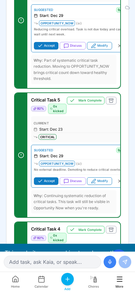 Correction card ready to accept with modification panel available