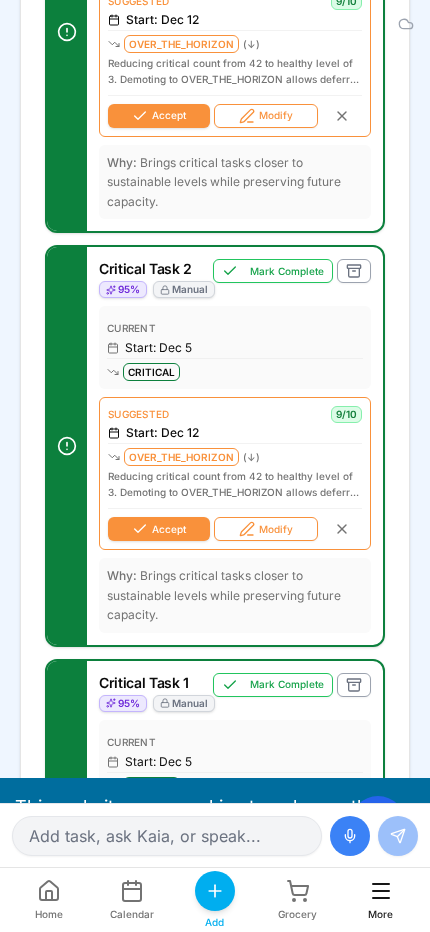 Correction card ready to accept with modification panel available