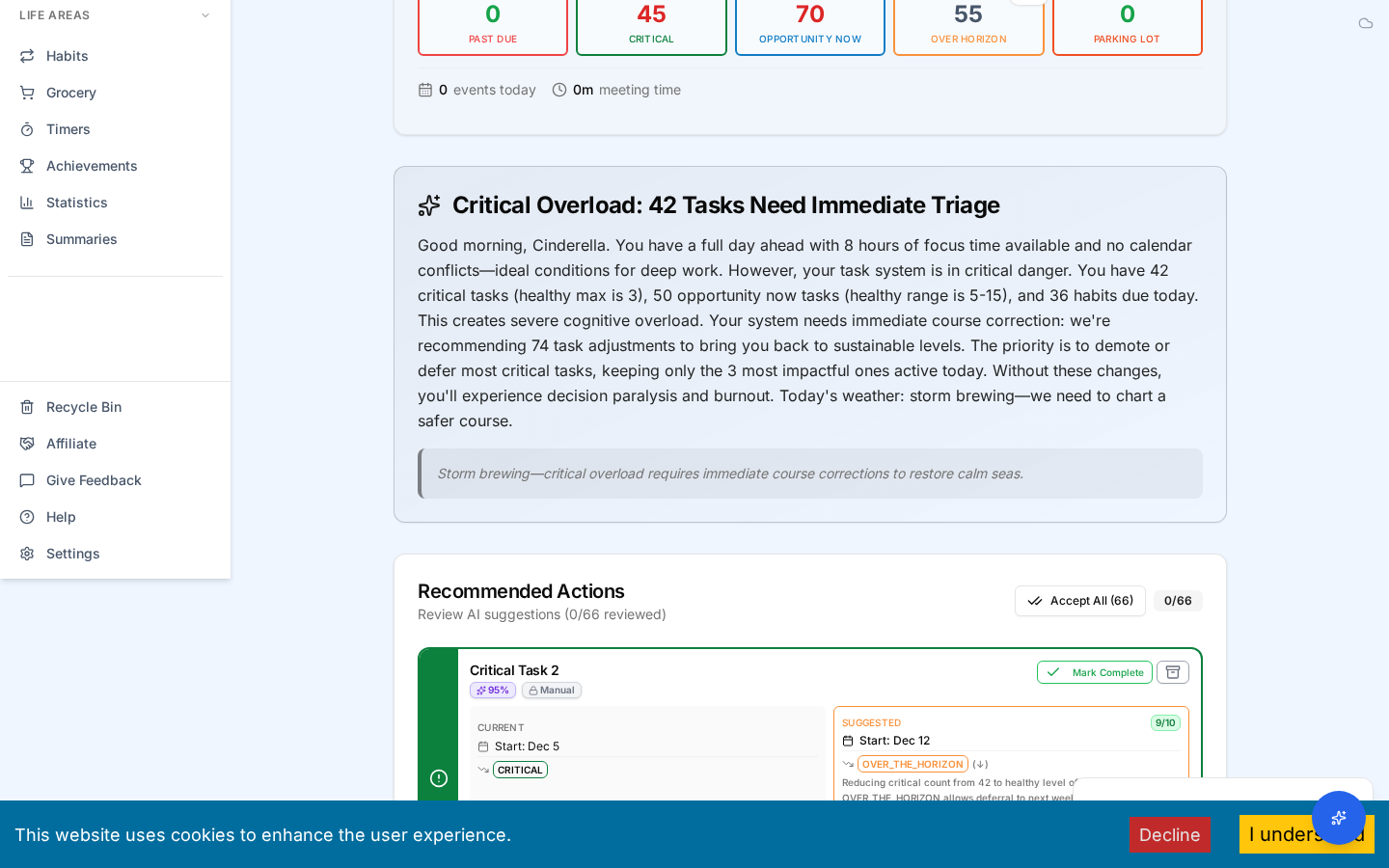 Multiple correction cards showing batch accept interface