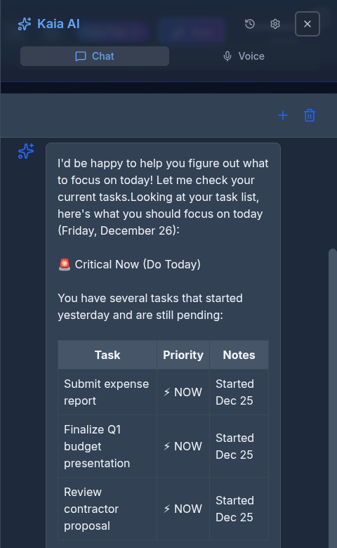 Kaia AI Coach with cross-session memory and voice-first design